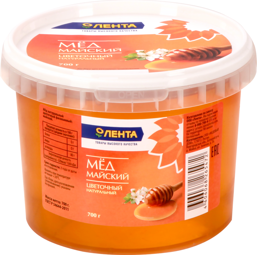 

Мед цветочный ЛЕНТА Майский натуральный