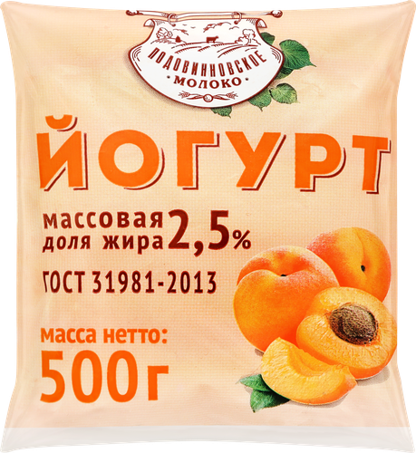 

Йогурт Подовинновское Молоко абрикос 2.5% 500 г