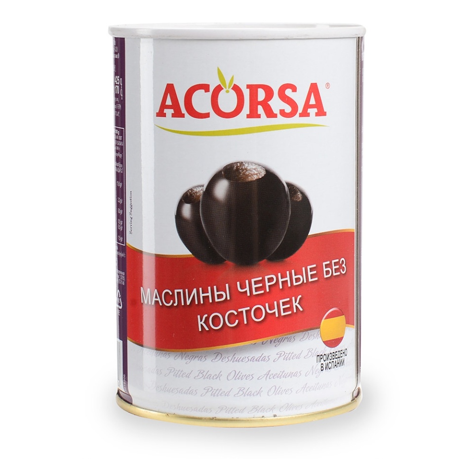 

Маслины Acorsa черные без косточки 425 г, Испания