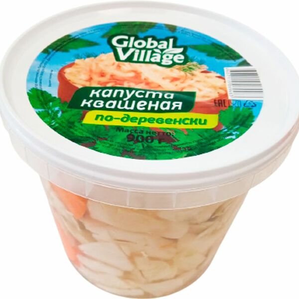 Капуста Global Village квашеная По-деревенски 900г