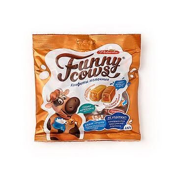 Мягкая карамель Победа вкуса Funny cows со сгущенным молоком ассорти