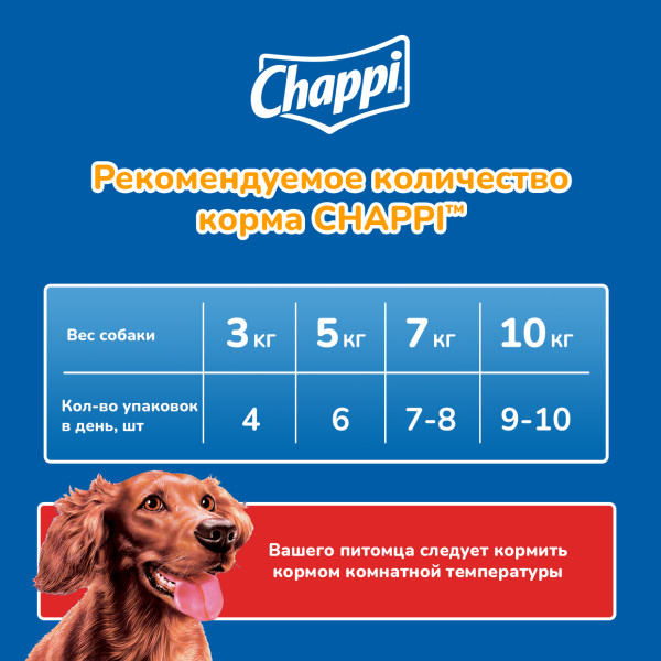 

Влажный корм для собак Chappi Сытный мясной обед с говядиной по-домашнему 85 г