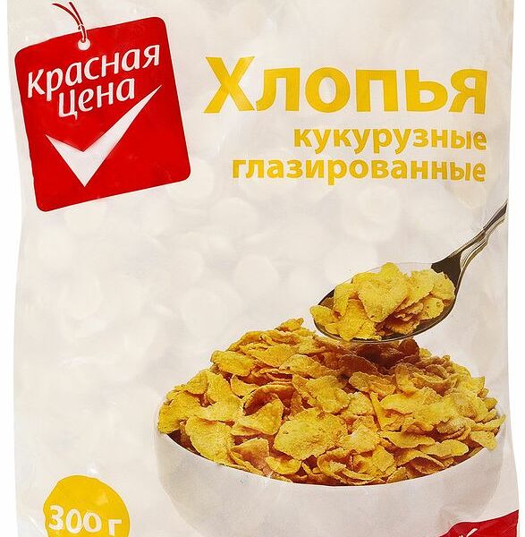 Хлопья кукурузные Красная цена глазированные 300 г