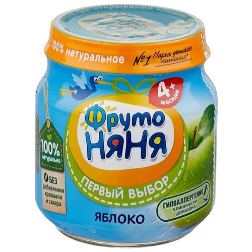 Пюре «Яблоко» с 4 месяцев, «ФрутоНяня»