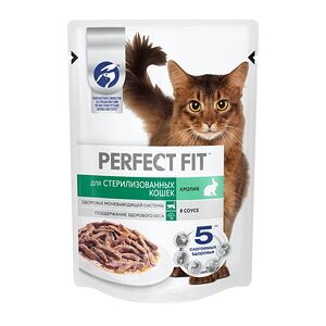 Корм для стерилизованных котов и кошек Perfect Fit Sterile кролик в соусе 75 г
