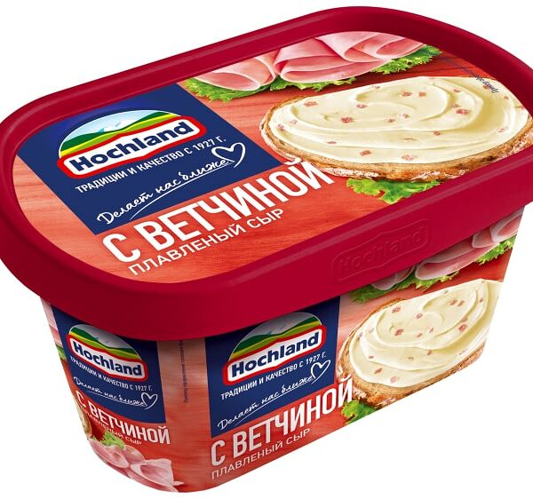 Сыр плавленый Hochland с ветчиной 55% 400г