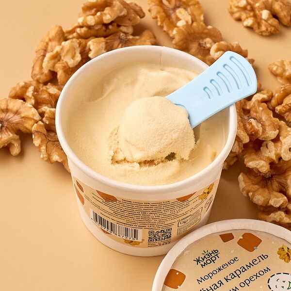 Мороженое Соленая карамель с грецким орехом