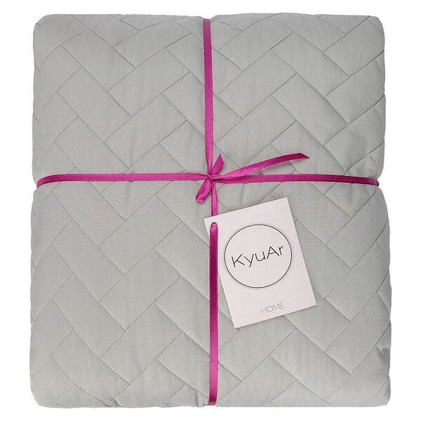 Покрывало стеганое, 220х200 см, серый, микрофибра