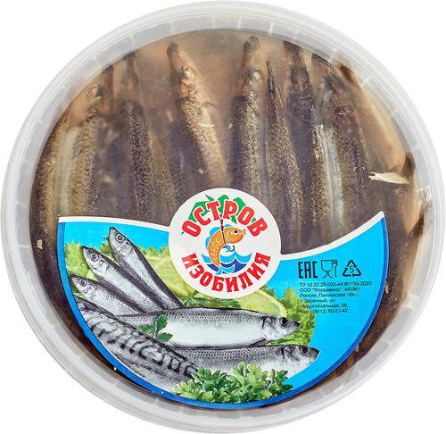 

Килька балтийская Остров изобилия пряного посола неразделанная 800 г