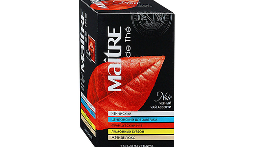 Чай черный Maitre ассорти в пакетиках 50г