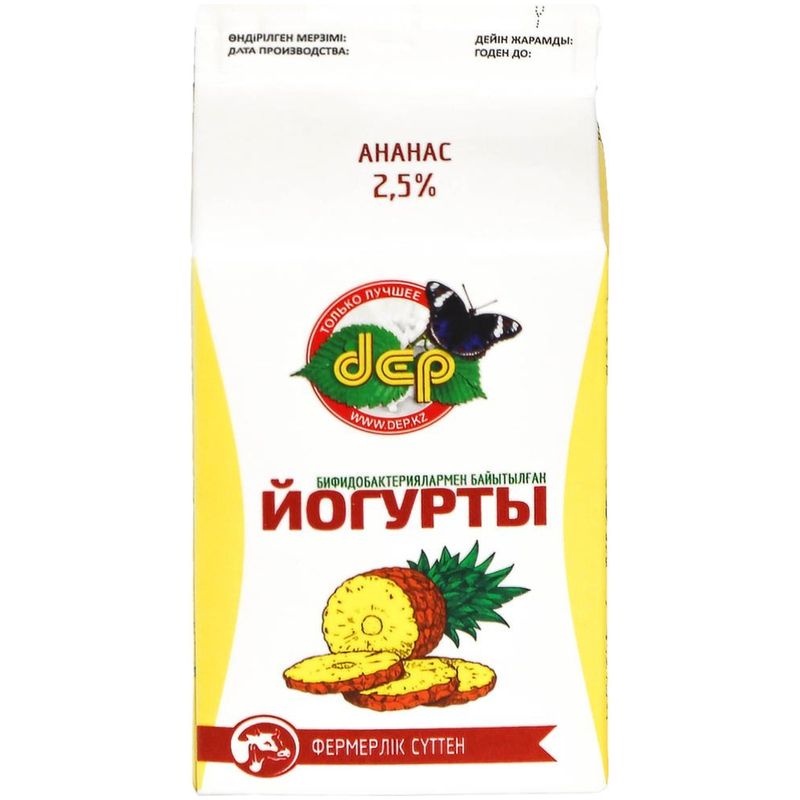 

Йогурт питьевой ДЕПОВСКИЙ Ананас с фруктовым джемом 2,5% 500г