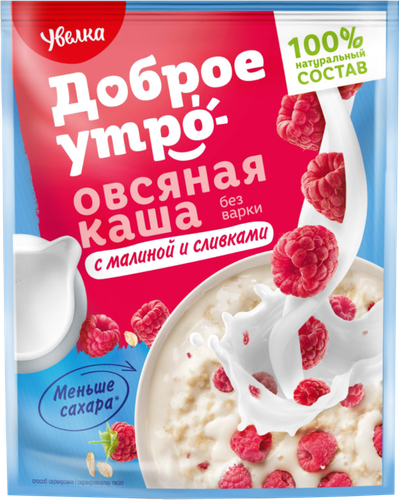 

Каша овсяная Увелка Малина и сливки 40 г