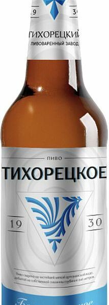 Пиво Тихорецкое светлое фильтрованное пастеризованное безалкогольное 0.45л