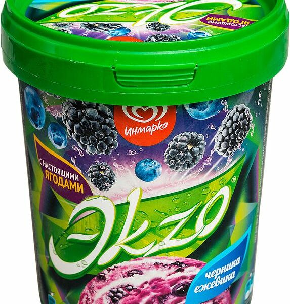 Мороженое Эkzo молочное с ежевикой и черникой