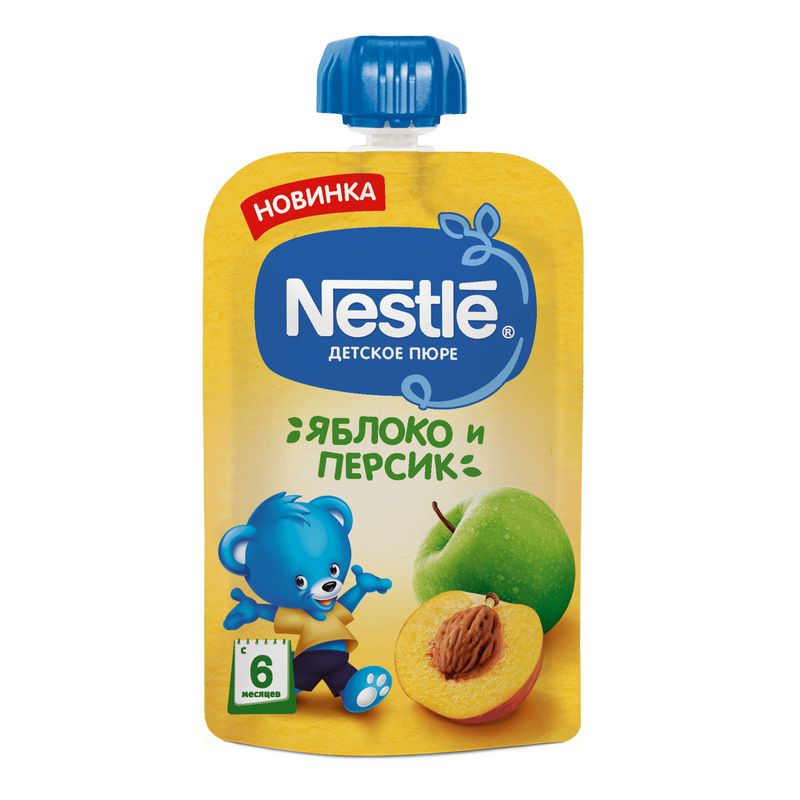 

Пюре Nestle яблоко и персик с 6 месяцев 90 г