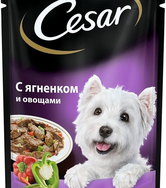 Корм Cesar с ягнёнком и овощами для собак, 100 г