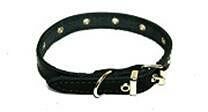 Ошейник кожаный чёрный 35см