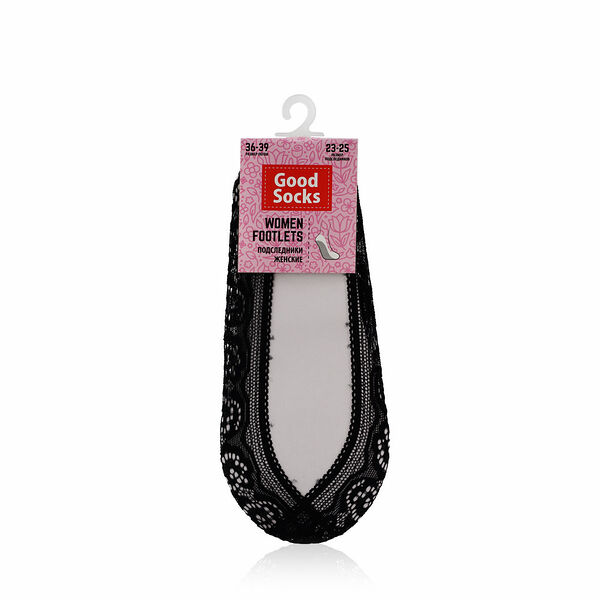 Подследники Good Socks трикотажные , с кружевом , SS19/21-1 , черные