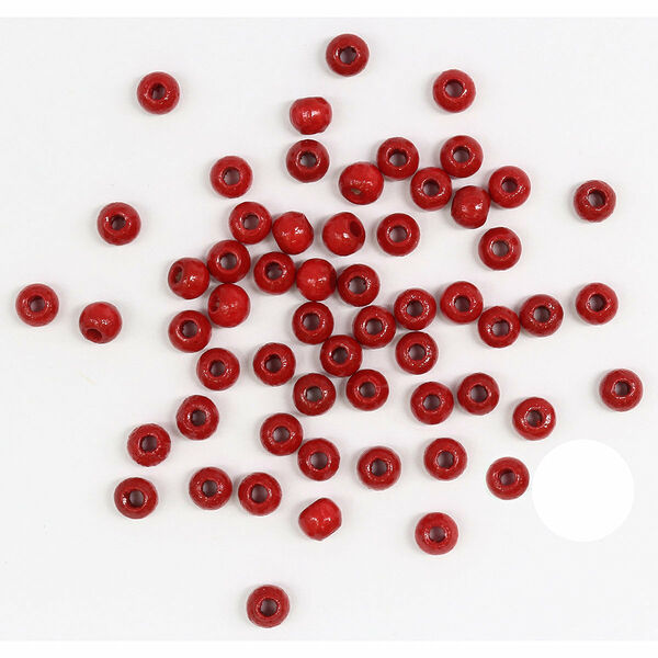 61651005 Бусины деревянные, 4мм, 155шт, красный (Сертификат FSC)