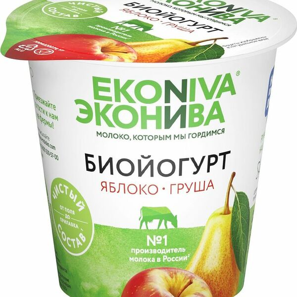 Биойогурт Эконива с яблоком и грушей 2,8%