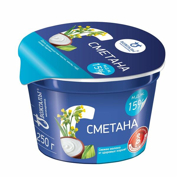 Сметана Вожгалы 15% 250г