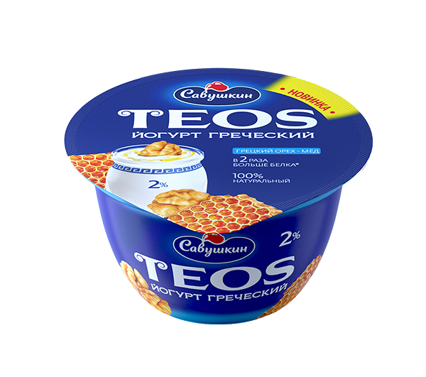 Йогурт греческий Teos Грецкий орех-мёд 2%