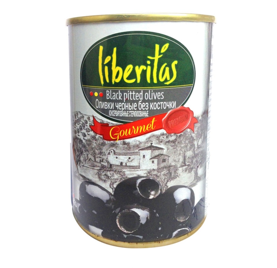 

Оливки Liberitas черные без косточки 425 г, Испания