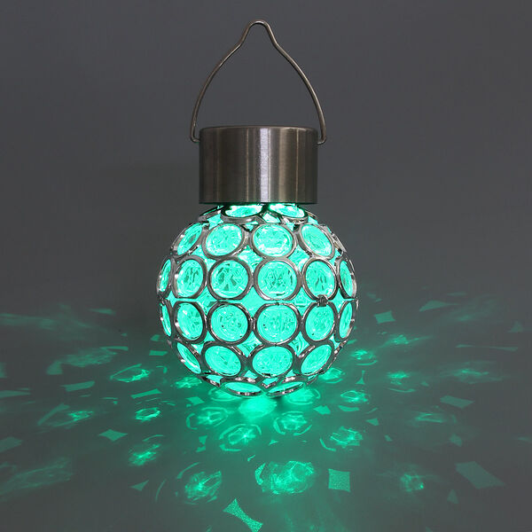 Inbloom фонарь подвесной на солн.батарее шар, d8см, 1led*rgb, 1.2v ni-mh 2/3aaa 100mah, акрил,сталь