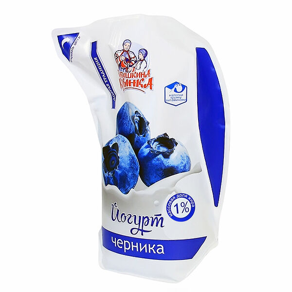 Йогурт фруктовый жир. 1% черника лин пак вес 800г Бабушкина крынка
