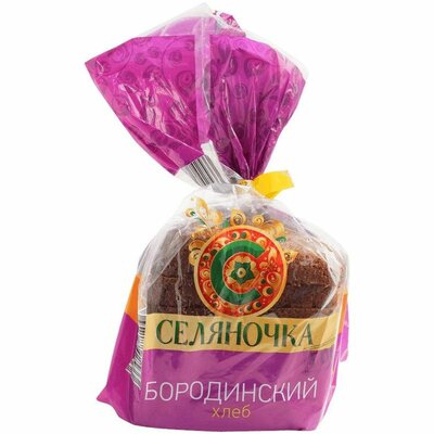 Хлеб Селяночка Бородинский нарезка половина 350 г дизайн упаковки в ассортименте