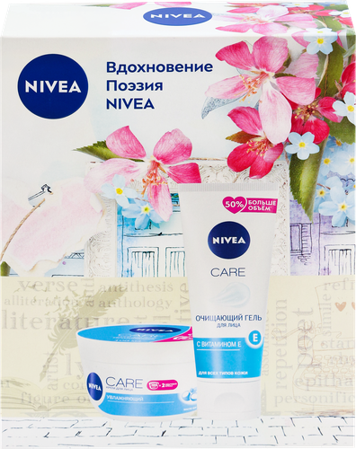 

Набор подарочный Nivea Care: Гель для умывания 225 мл + Крем для лица 100 мл