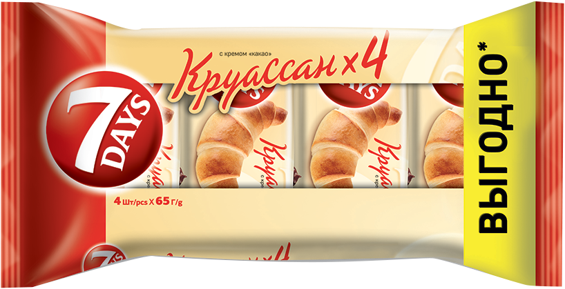 

Круассан 7 Days с кремом Какао 4шт*