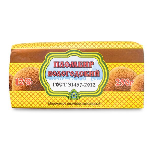 Мороженое Пломбир Вологодский шоколадный 250 г