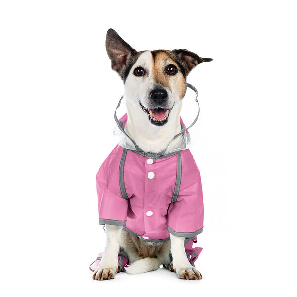 Дождевик с ножками для собак XL розовый (девочка)
