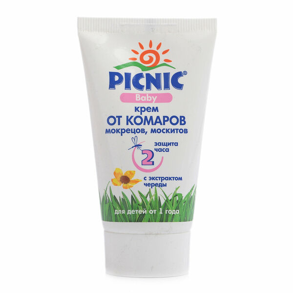 Крем от комаров, мокрецов, москитов Baby с экстрактом череды для детей от 1 года Picnic 40 мл