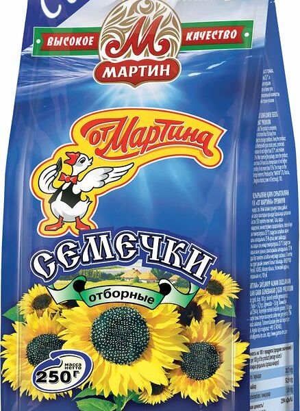 Семечки От Мартина черные отборные обжаренные с солью премиум, 250г