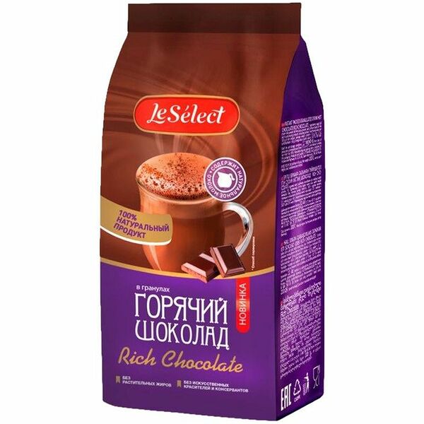Горячий шоколад Rich Chocolate Le Select на натуральном молоке гранулированный, 200г