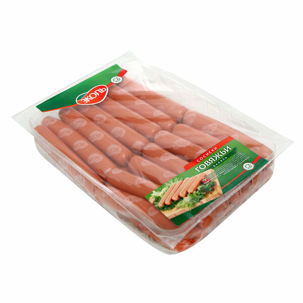 Сосиски говяжьи Халяль ТМ Эколь