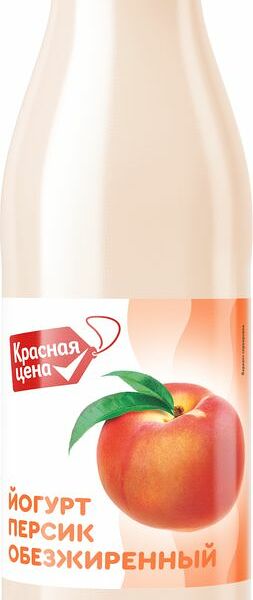 Йогурт Красная Цена со вкусом персика питьевой обезжиренный 300 г