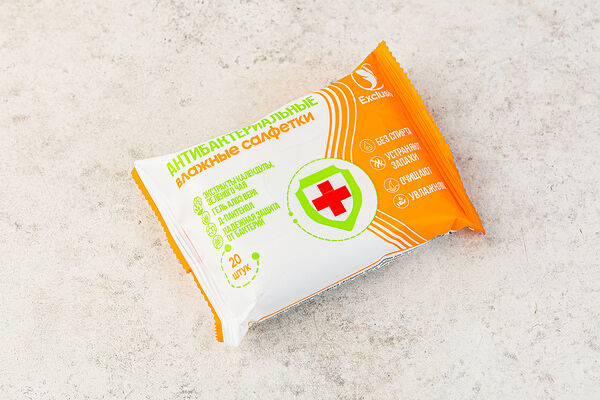 Салфетки влажные Антибактериальные, 20 шт._РП