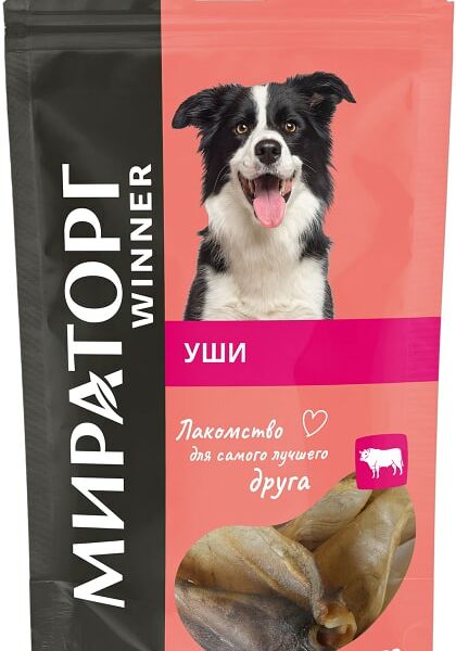 Лакомство для собак Мираторг Уши говяжьи сушеные 50г
