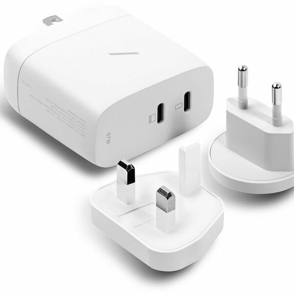 Сетевое зарядное устройство Native Union Fast GaN Charger 2USB-C, PD, 67 Вт, белый