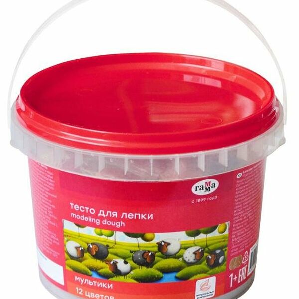 Тесто для лепки Гамма Мультики, 12 цветов
