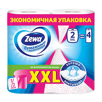 Бумажные полотенца Zewa XXL Decor 1/2 листа, 2 рулона