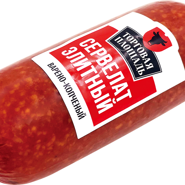 Колбаса копчено-вареная Торговая площадь Сервелат Элитный, 350 г