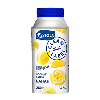 Йогурт питьевой Viola Clean Label с бананом 0,4% 280г