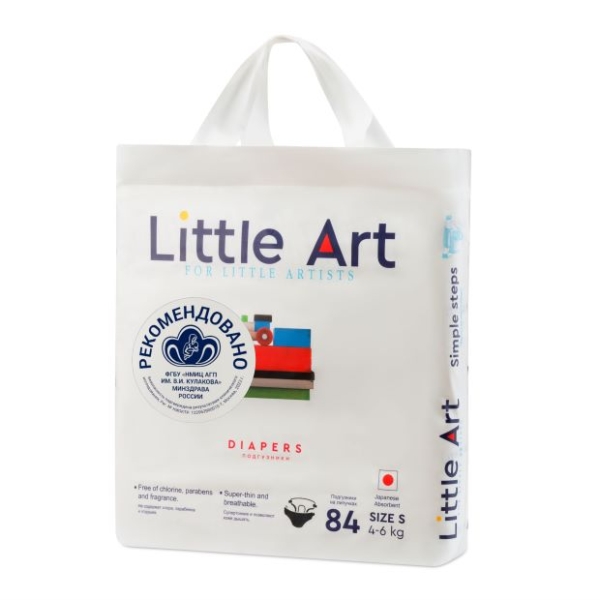 

Подгузники Little Art размер S 4-6 кг 84 шт.