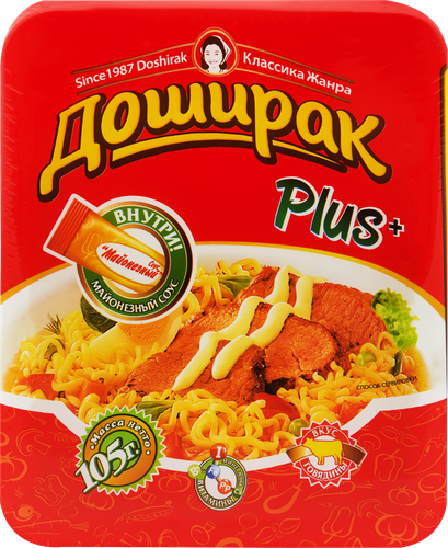 

Лапша быстрого приготовления Доширак Plus Говядина 105 г