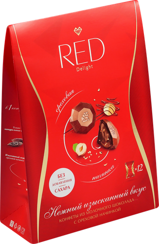 

Конфеты в коробке RED пралине с ореховой начинкой, 132 г