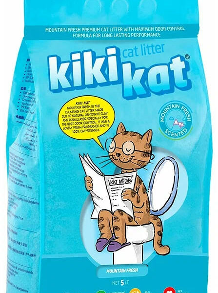 Наполнитель для кошачьего туалета KikiKat с ароматом Горная свежесть комкующийся 5л
